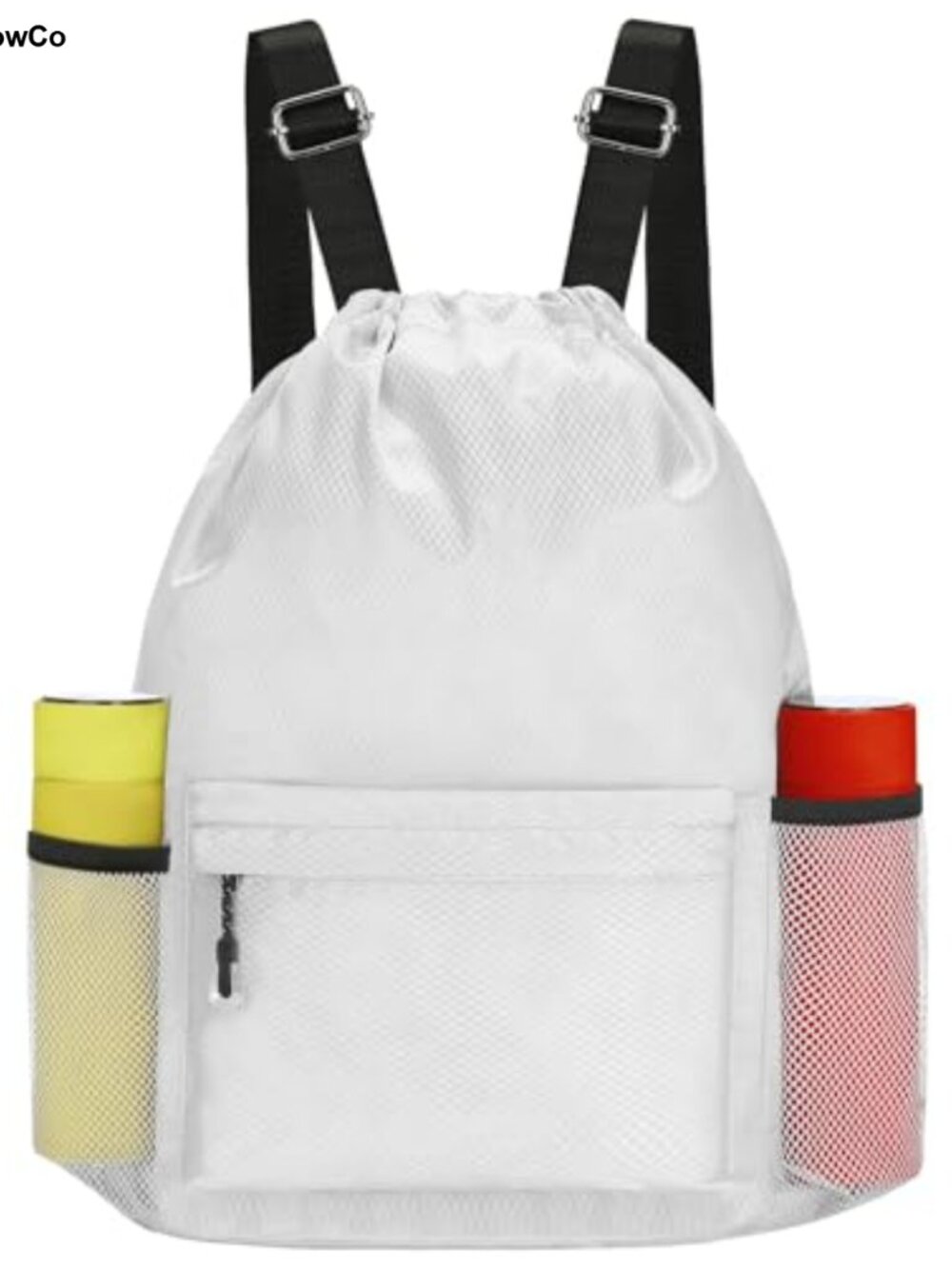 Waterproof Nylon Drawstring Gym Bag Lightweight String Backpack with Pockets